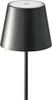 A black LED floor lamp with a white top. Produktbild-Vorschau
