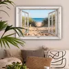 Leinwand Bilder 80x60 cm - Fensterblick - Meer - Dünen - Produktbild-Vorschau 2
