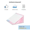 A wedge pillow with marketing icons and text. Produktbild-Vorschau