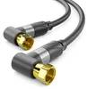 deleyCON 3,0m 4K SAT TV Antennenkabel 2x Winkel Koaxial Produktbild-Vorschau 1