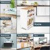 Bomoe Carrello di servizio su ruote 50x38x79 cm, bianco e Anteprima dell’immagine prodotto 3