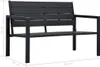Zahradní lavice 120 cm hdpe černá dřevěný vzhled Černá Náhled obrázku produktu 6