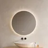 EMKE Lustro łazienkowe LED okrągłe 70 cm z powłoką Podgląd zdjęcia produktu 1