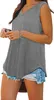 ASKSA Chemisier femme col V sans manches T-shirt uni été Voir les images du produit 2
