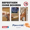 Collage showing how to use tesa Powerstrips for mounting items without drilling. Anteprima dell’immagine prodotto