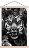 MuchoWow® Textilposter Tiger zwischen den Blumen - schwarz Produktbild-Vorschau 1