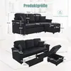Modułowa sofa narożna z czarnego aksamitu z oświetleniem Podgląd zdjęcia produktu 2