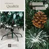 A collage showing a Christmas tree with decorations and a stand on the left, and a close-up of pine cones and branches on the right. Text overlays highlight product features. Produktbild-Vorschau