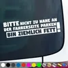 PantherPixel Ich Bin Fett Aufkleber Nicht Zu Nahe Parken Produktbild-Vorschau 1