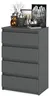 Kommode „HIT“, 4 Schubladen, 60 cm, Mattgrau Produktbild-Vorschau 2