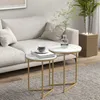 HOMCOM Beistelltisch 2er-Set Couchtisch mit goldenen Produktbild-Vorschau 7