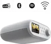 A digital radio with icons indicating its features. Voir les images du produit