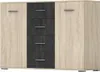 A front view of a sideboard with two doors and four drawers. Náhled obrázku produktu