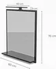Čierna kúpeľňové zrkadlo 70x60 cm s LED osvetlením 4000 K Náhľad obrázku produktu 2