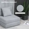 HOMCOM Fauteuil convertible 1 place fauteuil lit chauffeuse Voir les images du produit 4