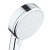 A close-up, studio shot of a modern hand-held shower head. Produktbild-Vorschau