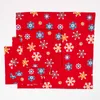 HOMESCAPES Stoffservietten rot Schneeflocken Set 4 tlg 100% Produktbild-Vorschau 2