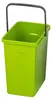 A bright green plastic bin with a gray handle, shown against a white background. Podgląd zdjęcia produktu