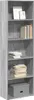 A tall, narrow bookshelf with multiple shelves, displaying books and decorative items. Voir les images du produit