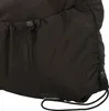 Close-up of a dark brown bag with drawstrings and a brand label. Anteprima dell’immagine prodotto