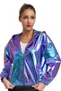 Hologramm Jacke Damen Herren Gr M Metallic Glänzend Produktbild-Vorschau 3