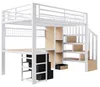 Hochbett 90 x 200 cm mit Schreibtisch, LED-Lichtleiste, Produktbild-Vorschau 14