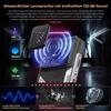 Close-up marketing image of a rugged smartphone with sound wave graphics and feature callouts. Produktbild-Vorschau