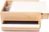 A jewelry box with a wooden exterior and white accents, shown from a slightly elevated side angle with one drawer partially open. Voir les images du produit