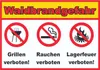Waldbrandgefahr Grillen Rauchen Lagerfeuer verboten Schild Produktbild-Vorschau 1