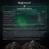 A nutritional information table for a supplement, presented against a dark, stylized background with mountain imagery. Náhled obrázku produktu