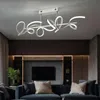 Lampa sufitowa LED, srebrna, zakrzywiona, ściemniacz, L 82 Podgląd zdjęcia produktu 8