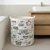 Kosz na pranie Round Wash 40×50 cm - biały/czarny, motyw Podgląd zdjęcia produktu 3