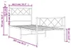 vidaXL Bettgestell mit Kopf- und Fußteil Metall Weiß 80x200 Produktbild-Vorschau 6