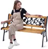 KADAX Gartenbank aus Holz, 127 cm, Gusseisenbank mit Produktbild-Vorschau 13