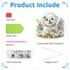 Diamantmalerei Hängendes Ornament Kit Welpe Blumen 5D Produktbild-Vorschau 3