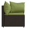 Garten-Ecksofas mit Kissen 2 Stk. Braun Poly Rattan Produktbild-Vorschau 6