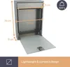 A silver mailbox with dimensions indicated by orange lines and text. Podgląd zdjęcia produktu