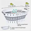 Panier à linge ovale pliable 36L - Plastique gris, stable & Voir les images du produit 2
