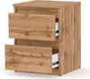 A wooden nightstand with two drawers, one slightly open. Produktbild-Vorschau