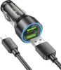 A car charger with two USB ports and a micro USB cable. Podgląd zdjęcia produktu