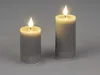 LED Kerze STREIFEN H. 8.5cm D. 5cm grau mit Timer Formano Produktbild-Vorschau 3