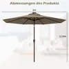 COSTWAY 300cm Sonnenschirm mit Solar-LED-Beleuchtung Produktbild-Vorschau 3