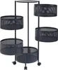 A black, five-tier rolling cart with mesh baskets. Anteprima dell’immagine prodotto