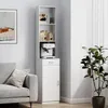 Wysoka szafka łazienkowa HOMCOM z szufladą, drzwiami i Podgląd zdjęcia produktu 4
