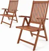 CASARIA® 2er Set Gartenstuhl Balkonstuhl Holz Produktbild-Vorschau 8