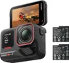 An action camera and two spare batteries are displayed against a white background. Anteprima dell’immagine prodotto