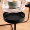 Elegantní svícen z černého kovu se čtyřmi skleněnými Náhled obrázku produktu 4