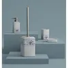 Gedy CIXI staande toiletborstel, porselein, blauw/wit Productafbeelding-voorbeeld 4