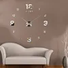 DIY Zegar ścienny Bezramowy lustrzany zegar ścienny 3D Duża Podgląd zdjęcia produktu 2