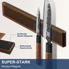 Magnetický blok na nože 40 cm akáciové drevo 4 háčiky Náhľad obrázku produktu 6
